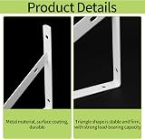 HAOCHEN 8 Piece Heavy Duty Shelf Brackets 9.84x6.29 White Iron 90 Degree view 4