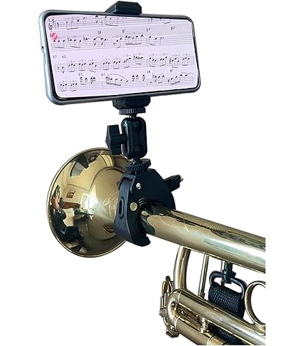 Trumpet Phone Holder Clip - Adjustable Music Lyre For Brass Instruments 0.4-2.2 Inch Pipes