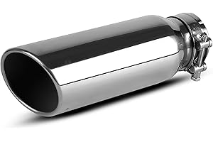 AUTOSAVER88 3 Inch Inlet Exhaust Tip, 3" Inlet 4" Outlet 12" Overall Length Chrome-Plated Finish Stainless Steel Exhaust Tail Tip for 3-Inch Outer Diameter Tailpipe, Bolt/Clamp-On Design, Universal