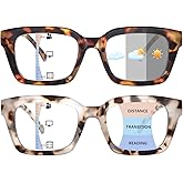 ZONLON Progressive Multifocus Reading Glasses for Women Blue Light Blocking, Photochromic Multifocal Reading Sunglasses
