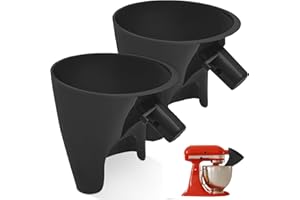 2Pcs Flour Funnel for Kitchen Mixer, Easy Pour No Mess Flour Funnel Attachment Fits 4.5–5Qt Tilt Head Stand Mixer, Anti Splas