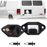 For Ford E150 E250 E350 E450 Econoline Van Rear LED License Plate Light Lamps 92-18 F6UZ-13550-AA,F6UZ13550AA,6000K White