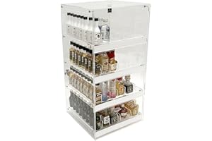 DGS RETAIL Mini Liquor 50ml Bottles Retail Display Case with Adjustable Dividers and Door Lock , 12" W x 12" x 24"H Countertop Display for Mini Bottles of Alcohol Airplane Shot Bottles Alcohol Nips