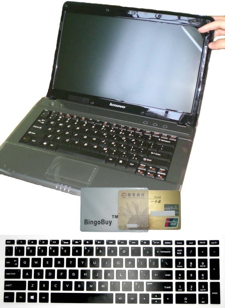 US Layout Keyboard Skin Cover+ Anti Glare Screen Protector for HP 15-DQ 15-DF 15M-DR 15M-DS 15-DW 15M-CP 15-DA 15-DB 15-CB 15-CC 15-CD 15-CH 15M-CN 15-CX 15-CR 15-CS 15M-BP 15-BS 15M-BQ 15-BW(Black)