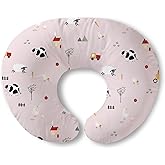 Little Grape Land Nursing Pillow for Breastfeeding, Breathable Breast Feeding Pillow and Positioner with Removable Cover for More Support, Tummy Time and Bottle Feeding Support Pillow, Pink Ranch
