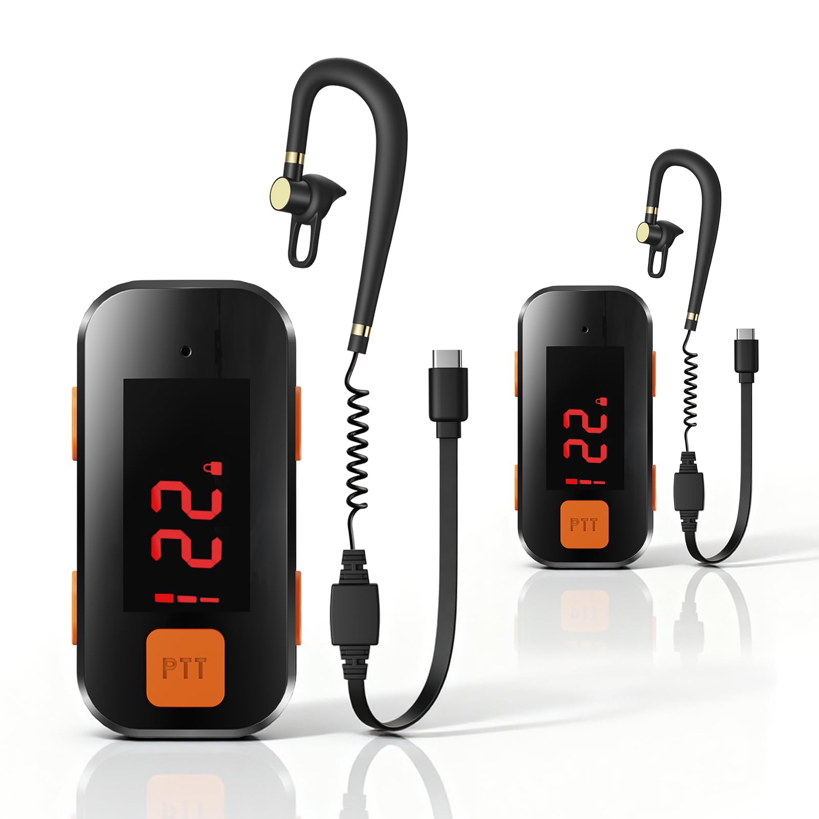 Photo 1 of 2 Pack Mini Walkie Talkies, Waterproof Small Walkie Talkies Two Way Radio with Earpieces for Outdoor, Restaurants, Hiking, Baseball, Hospital, Tourism, Adults