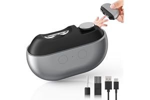 Electric Nail Clipper with USB Charging: Acina 2025 Upgraded Automatic Nail Clippers with Led Light - USB Rechargeable Safety Fingernail Trimmer for Baby Seniors Kids Adults (Black, Large)