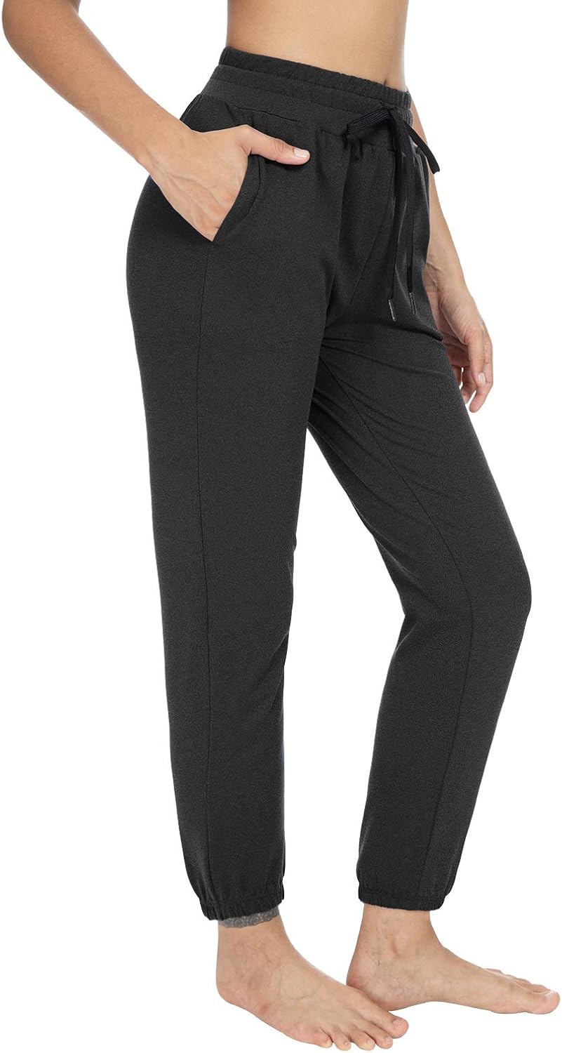 Sarin Mathews Womens Athletic Joggers Pants Comfy Drawstring Workout Lounge Pants Yoga Sweatpants for Women with Pockets: Clothing