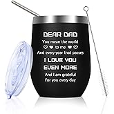 EGHTvmok Christmas Gifts for Dad,Dad Christmas Gifts Stocking Stuffers from Daughter Son Birthday Funny Presents Valentines Day Father's Father Day Gift,Black Stainless Steel Travel Tumbler for Men