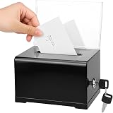 QWORK Black Acrylic Donation Box with Lock and Sign Holder 6.3 x 4.8 x 4 in view 4
