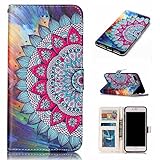 iPhone 8 Plus Case Mandala,iPhone 7 Plus Phone Case Women,iPhone 7 Plus Cover Wallet Case with Card Holder Flip Filio Stand Full Protective Phone Case for Apple iPhone 7 Plus 2016/iPhone 8 Plus 2017