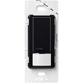 Lutron Motion Sensor Light Switch, 2 Amp Single Pole, for Any Bulb | Auto On/Auto Off sensor for bathroom, garage, laundry room, delay off timer, Title 24 compliant, MS-OPS2-BL, Black