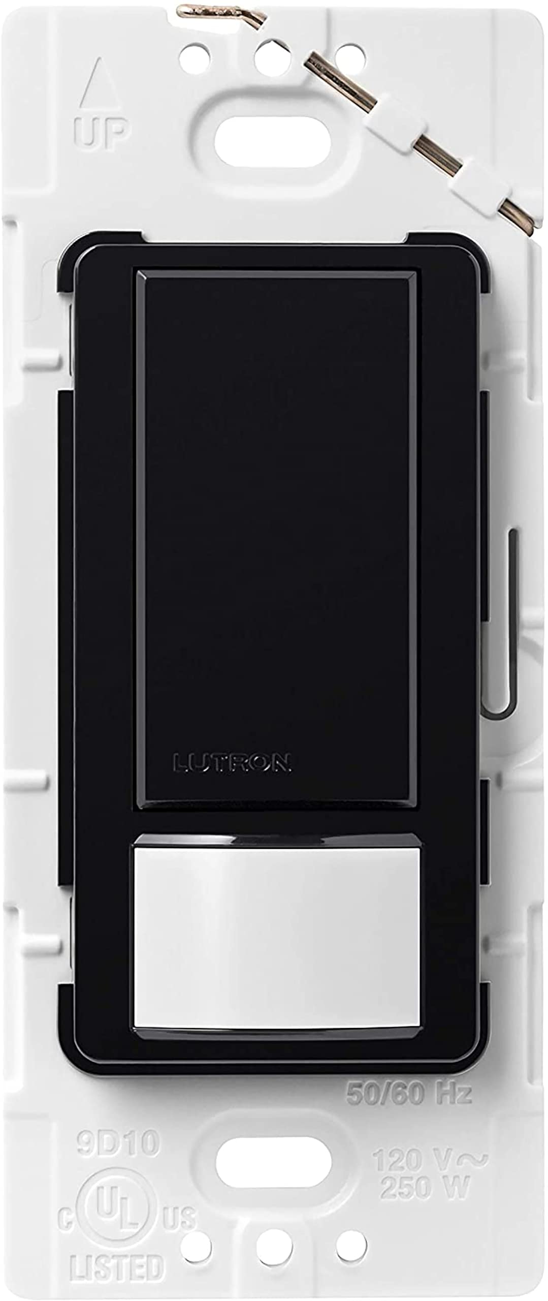 Photo 1 of Lutron Maestro Vacancy Motion Sensor Light Switch for Bathroom, Garage, Laundry Room, and Closet, for Any Light Bulbs, Auto Off Only, Single-Pole Only, No Neutral Required, MS-VPS2-BL, Black