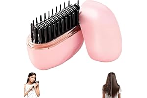 CBDYWVR Glambrushs Mini Hair Straightener, 3-Speed Temperature Control, 2-in-1 Glambrushs Cordless Straightener, Rapid Heating & Anti Scald Shell, Lightweight and Portable for Travel (Pink)