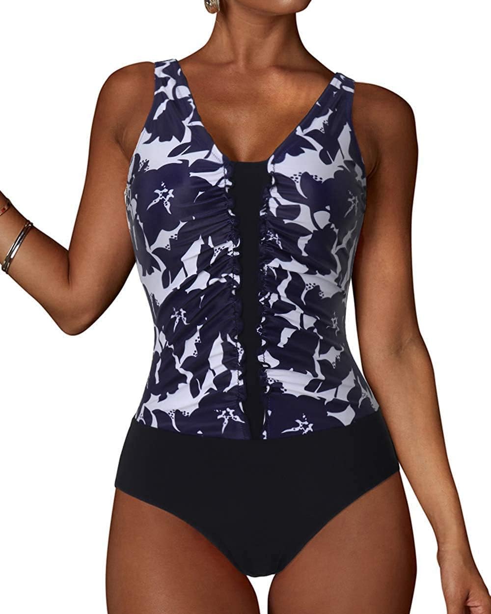 Black tummy control swimming costume Clearance