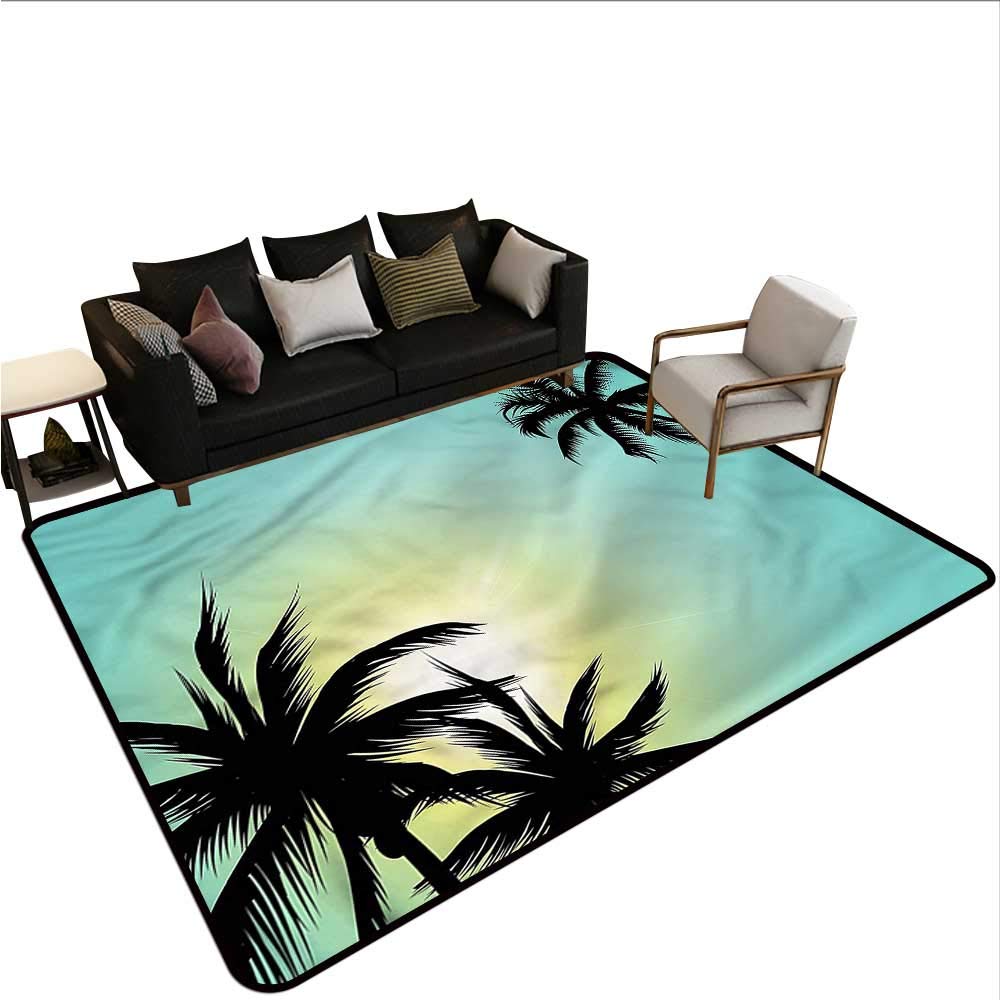 Modern,Kitchen Mat 80"x 96" Hawaiian Miami Beach Sun Rugs for Sale