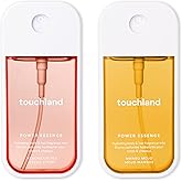 Touchland Power Essence Hydrating Body & Hair Fragrance, SUNSET SORBET DUO (Peachy Lychee + Mango Mojo), 2 FL. OZ. Travel Size Body Mist (Set of 2)