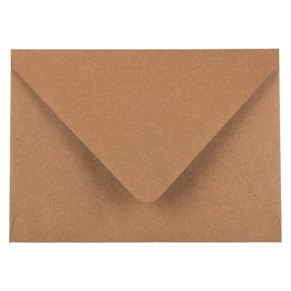 JAM Paper V-Flap Invitation Envelopes - 120.7 x 165.1 mm - Brown Kraft Recycled - 50/Pack