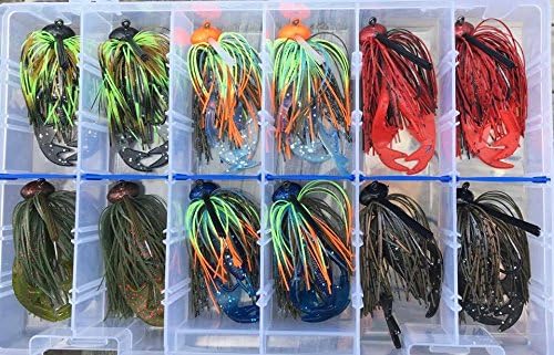 Screwy Lewy Lures 12 Piece Variety Pack Bass Jigs (1/2 oz)