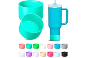 KTKUDY 2Pcs Protective Silicone Boot for Stanley Quencher Tumbler H2.0 30 oz 40 oz & IceFlow 20oz 30oz & Hydro Flask Water Bottle 12-24oz - Cup Bottom Sleeve Fits Stanley Cup Accessories