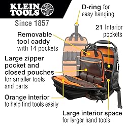 Klein Tools 55485 Tool Bag Backpack, Durable