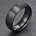 Black Ceramic Rings Brushed Comfort Fit Engagement Wedding Band,metal type 8mm ,size 11