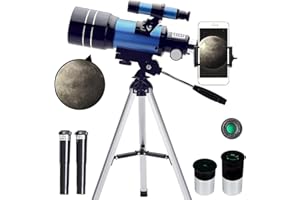 Cenroelon Telescope for Adults & Kids,70mm Aperture (15X-150X) Portable Refractor Telescopes for Beginners, 300mm Travel Tele