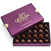 Godiva Dark Chocolate Belgian Truffles Gift Box, Gourmet, 24 Pc | Belgian dark chocolate truffles, Ganache &amp; praline centers, Kosher, Purple gold-accent box, Great for gifting