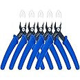 VCELINK Small Wire Cutters Spring-loaded 5-Pack, Precision Flush Cutter Pliers Wire Snips Hobby Clippers for Zip Tie, Model Craft, Electronics, Jewelry Making and 3D Printer, 5-Inch