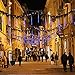 LALAPAO Outdoor Christmas String Lights Solar Powered LED Meteor Shower Rain Lights Xmas Falling Raindrop Light 8 Tubes 288 LED Cascading Fairy Lights (Blue)