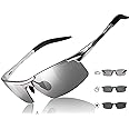 TJUTR Mens Photochromic Sunglasses Day & Night Driving Z87 Sun Glasses Polarized UV400 Protection Safety Glasses