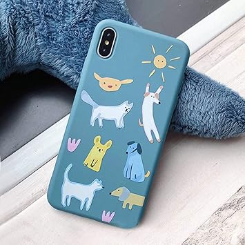 Kdnnn Couple Mignon Dessin Animé Animal Chien Chat Téléphone