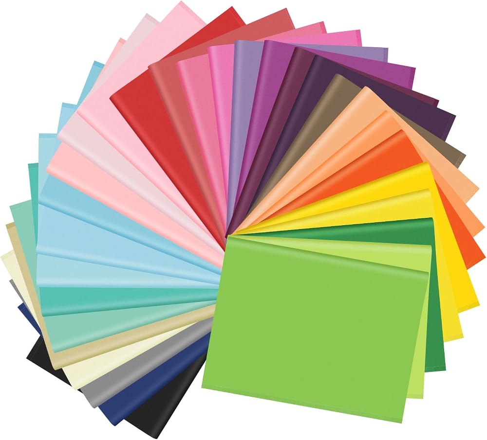 Morcheiong 60 Sheets Tissue Paper Rainbow 30 Colors 20 x 14.5 in 50 x 37 cm