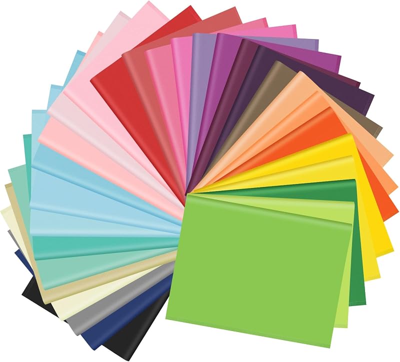Morcheiong 60 Sheets Tissue Paper Rainbow 30 Colors 20 x 14.5 in 50 x 37 cm