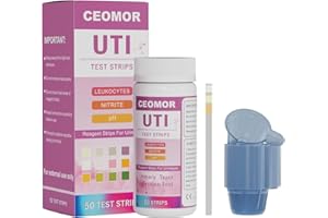CEOMOR UTI Test Strips for Women: 50ct 3-in-1 Urinary Tract Infection & Bladder Health Testing Kit Treatments Test Strips for Easy at-Home Urinalysis, Testing Kit for Urinalysis 50 Strips + 50 Cups