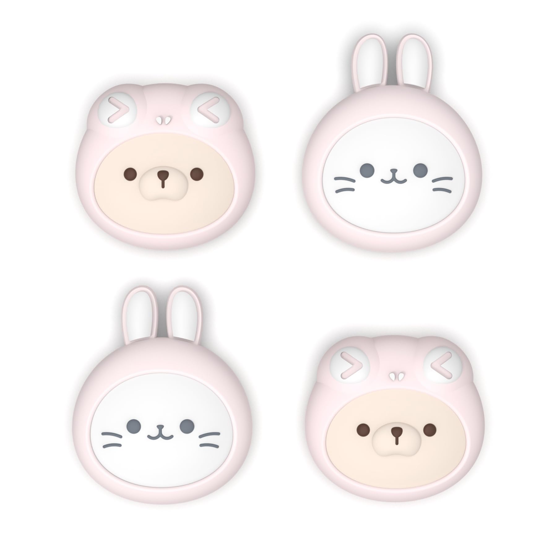 PlayVital Thumb Grips for Nintendo Switch 2 | Kawaii Silicone Joystick Caps (4-Pack) - Cute Accessories Animal Design Thumbstick Covers for Joycon 2 - Pink Cosplaying Kitten & Puppy