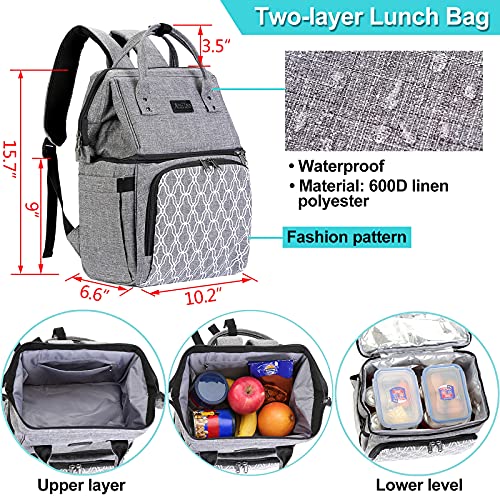 AmHoo Insulated Lunch Box Cooler Backpack Waterproof Leakproof Lunch Bag Tote For Men Women