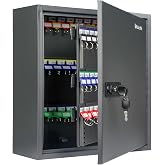 Uniclife 120 Position Steel Key Cabinet with Combination and Key Lock | Wall-mount key box, resettable 4-digit code lock, 2 spare keys, thickened steel, large capacity, adjustable racks and labels