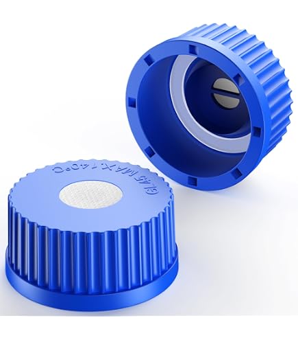 Lot De 5 Bouchons à Vis GL45 En Polypropylène Rouge | Avec Anneau Verseur Et Joint Silicone, Pour Bouteilles Média Labo - 9