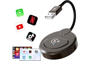 Anytrox Wireless Carplay Adapter Built in YouTube Netflix,Carplay Wireless Magic Box for Wired CarPlay to Wireless Support YouTube Netflix Tiktok Video Play,Easy Plug and Play_Golden
