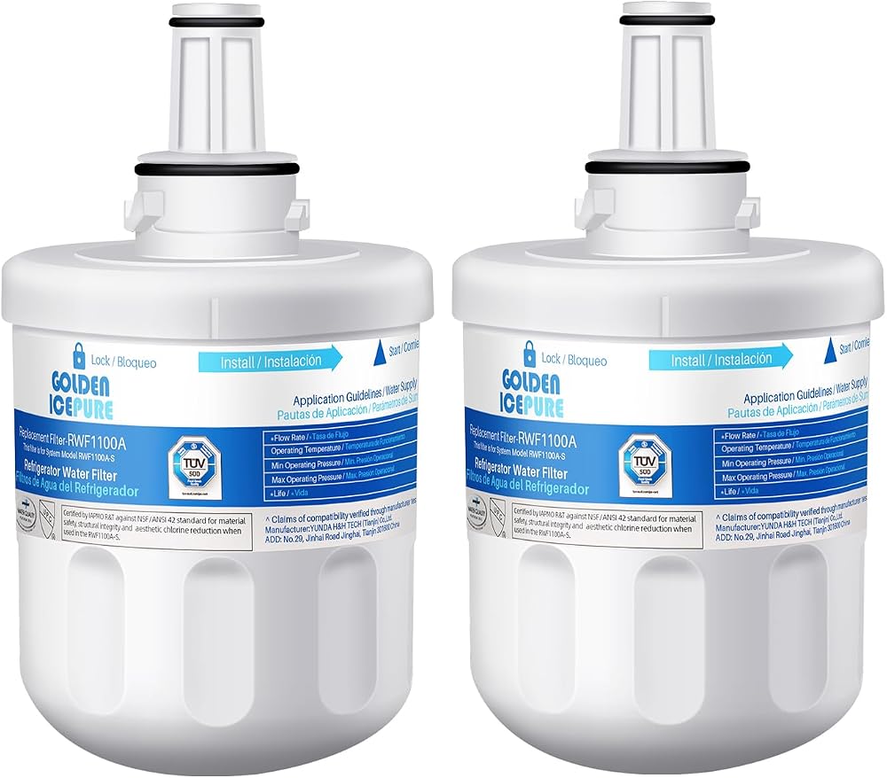 Golden ICEPURE Fridge Water Filter 2 Pack Compatible with Samsung DA29-00003