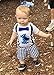 Baby Boys 1st Birthday Outfit Cookie Monster Bodysuit, Blue-aqua-black, 12M-Short Sleeve