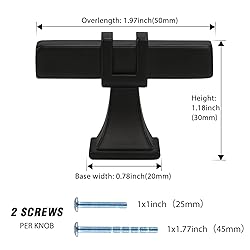 Lepatape 15 Pack Black Cabinet Knobs Black Knobs