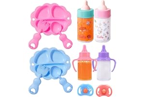 Baby Bottle and Tableware Set, Kid Friendly Material,1 Set, Babies Pretend Play, Baby Doll Accessories, Realistic Design, Ide