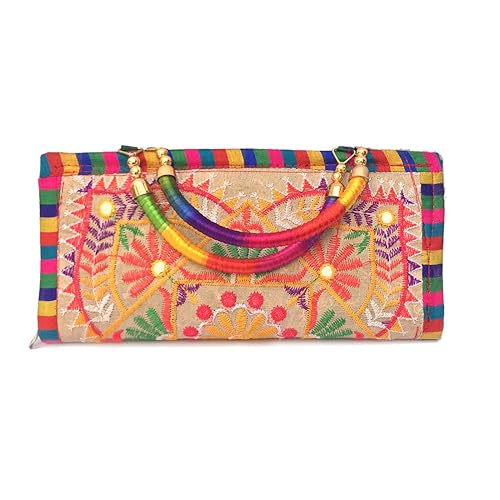 Shubh Shagun Ethnic Gujrati Fabric Clutch Handbag