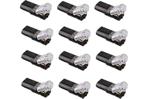 UAIAGM Pluggable LED Wire Connectors -2 Pin 2 Way Pluggable Wire Terminals - No Wire-Stripping Required - Toolless Spring Wire Connectors - Universal Compact Wiring Connectors for AWG 20-24 (Pack of 12)