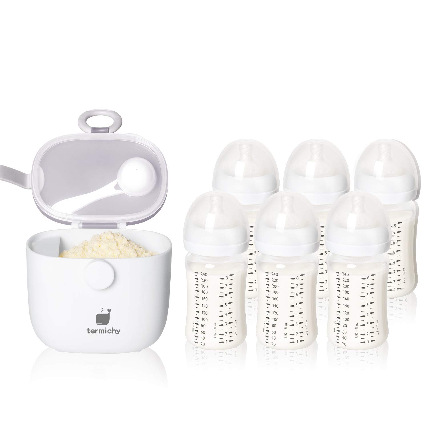 Termichy Baby Formula Dispenser, Portable Formula Dispenser Container with Scoop and Carry Handle for Travel Outdoor Activities for Baby Infant, 500ml (Grey) : Baby