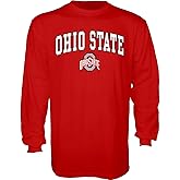 Blue 84 Men's Ohio State Buckeyes Long Sleeve T Shirt Team Color Arching Over, Ohio State Buckeyes Red, X-Large