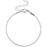 WJIAAA Silver Bracelet,Dainty Shiny Silver Adjustable Link Bracelet Jewelry for Women Birthday New year Wedding Party Includes a Link box Business Minimalist Anniversaries Valentine’s Gift Girlfriend