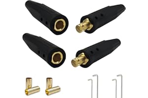 ZGTOOLS 2PK Welding Lead Connectors, Positive Cam Twist-Lock Insulated Connector Pair (Male/Female) for Tweco/Lenco Style 2-MPC/LC-40/Miller for Welding Cable #4-2/0 (25-50mm), for Welding Lead Connectors